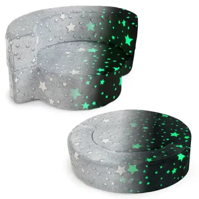 Okrogla modularna otroška zofa v fluorescenčnih barvah