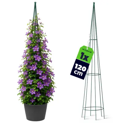 Vrtna pergola za rastline in rože, kovinski drog za rože, 120 cm, zelena