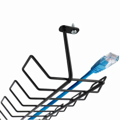 Črn pokrov za TV kabel, organizator kablov pod mizo