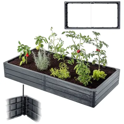 Dvignjena gredica za zelenjavni vrt, vrtna korita, antracitna 150x75 cm