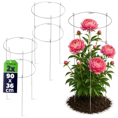 Podpora za cvetlične rastline 90 cm vrtni obroč jeklena podpora 2 kosa