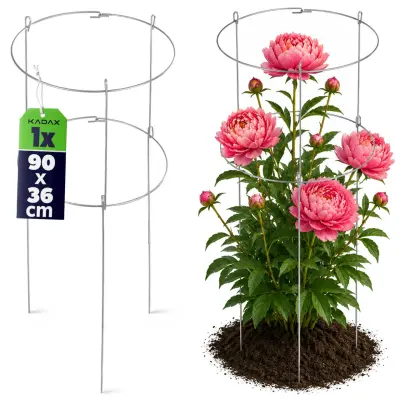Podpora za rastline in rože 90 cm objemka kovinski obroč roza nosilec
