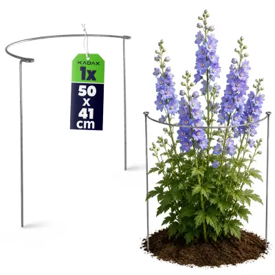 Podpora za rastline in rože 50 cm objemka kovinski obroč roza nosilec