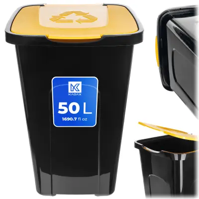 koš za sortiranje odpadkov 50L rumene plastike