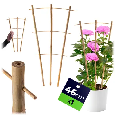 Podpora za rastline Bambusova lestev 46 cm za rože Trojna opora