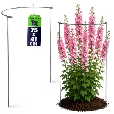 Podpora za cvetlične rastline 75 cm Kovinski obroč, roza nosilec