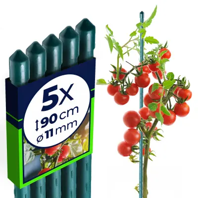 Podpora za rastline 90 cm kol za paradižnik s premazom 11 mm 5 kosov