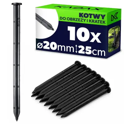 Sidrni žebljički za pritrjevanje robov agrotekstila, 25 cm, 10 kosov