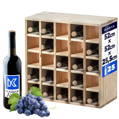 stojalo za vino, leseno stojalo za 25 steklenic, omarica za alkohol, polica za dnevna soba, 52 cm
