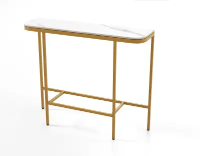 Konzolna mizica z mizno ploščo v imitaciji marmorja Konzola 110 x 30 x 91 cm