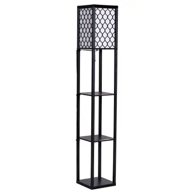 Svetilka z leseno polico Organizator s svetilko