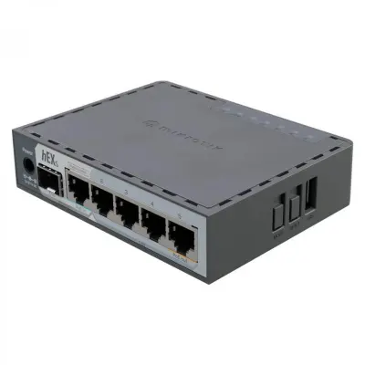 hEX S 2025 5 Port Switch 5x LAN vrata, LAN 10/100/1000 Mbps, 5x Gigabit LAN, SFP vrata 1, kovinsko ohišje, moč 23 W E60IUGS