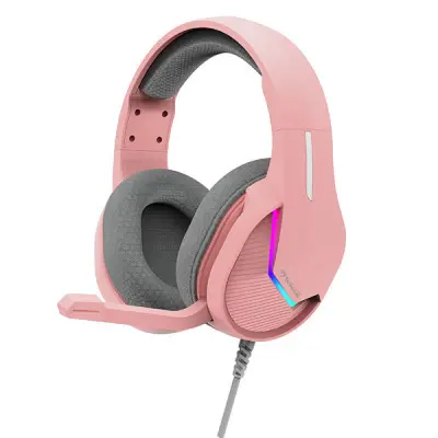 H8618 PK TACTIC 40 RGB gaming headset z mikrofonom, USB, roza