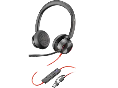 Blackwire 8225 UC Stereo Microsoft Teams certificirane 8X225AA slušalke USB-C + adapter USB-C/A ANC 214409-01