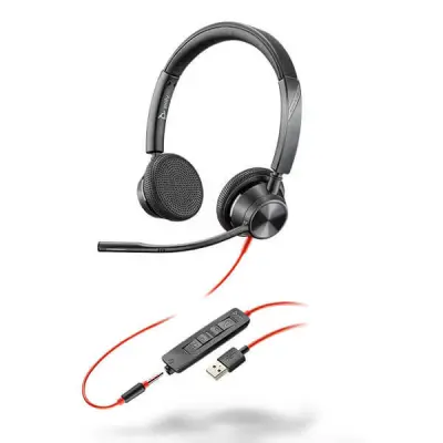 Blackwire 3325 Stereo USB-C slušalke + 3,5 mm vtič + USB-C/A adapter 8X221AA, 213939-101