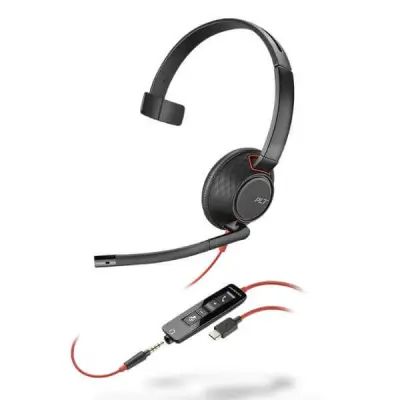 Blackwire 5210 Monaural USB-C slušalke + 3,5 mm vtič + USB-C/A adapter 8X230AA, 207587-01