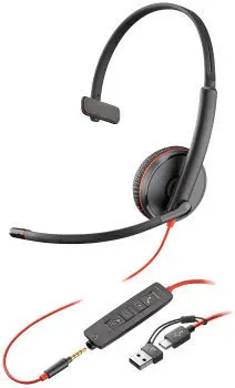Poslovne slušalke  Blackwire 3210 mono 3,5mm  z mikrofonom + USB-C/A adapter 8X227A6