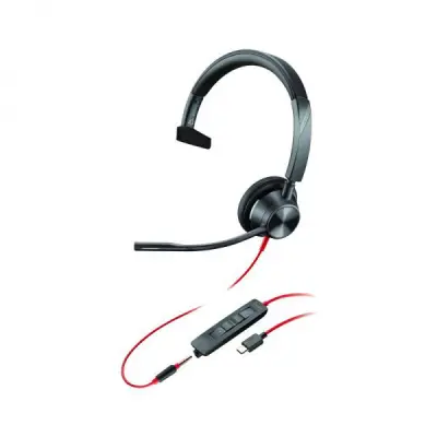 Blackwire 3315 USB‑C mono slušalke (8X218AA) – USB‑A adapter + 3,5 mm priključek, Teams gumb