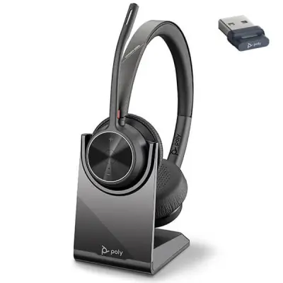 Brezžične Bluetooth slušalke  Plantronics Voyager 4320 UC črne (218476-01) 77Y99AA s stojalom