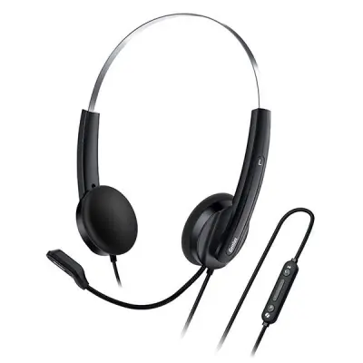 HS-220U (31710032401) Copilot AI USB C črne, lahke slušalke z mikrofonom za online komunikacijo