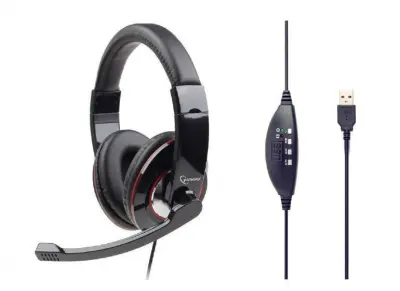MHS-U-001 Gaming Glossy črne, slušalke z mikrofonom