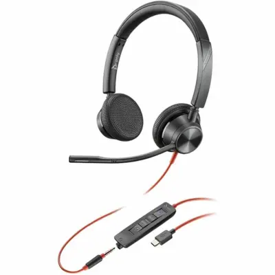 Blackwire 3325 Stereo Microsoft Teams USB-C slušalke + 3,5 mm vtič + USB-C/A adapter 8X222AA, 214017-101