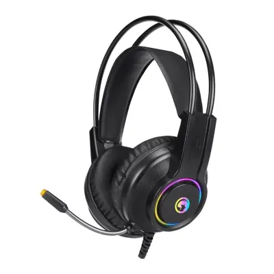 HG8935 RGB USB črne stereo igralne naglavne slušalke