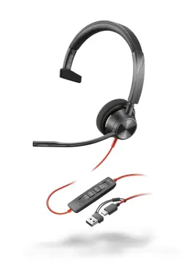 Blackwire 3310-M USB-C/A poslovni headset z mikrofonom, Teams, črn 8X216AA