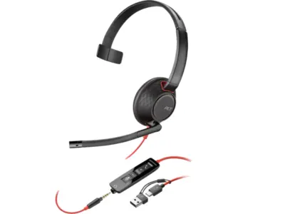 Blackwire 5210 Monaural USB-C slušalke + 3,5 mm vtič + USB-C/A adapter 8X230A6