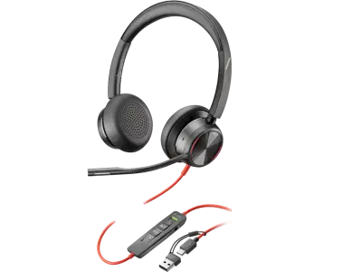Blackwire 8225 uc Stereo USB-C slušalke + USB-C/A adapter ANC (8X223AA) 214407-01