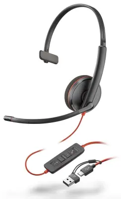 Poslovne slušalke  Blackwire 3210 mono USB-C  z mikrofonom + USB-C/A adapter 8X214AA, 209748-22