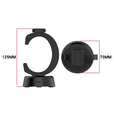 A16919 C-oblika polnilna postaja za Google Fitbit Air — črna ABS+TPE
