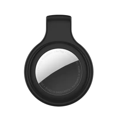 Silikonski ovitek za Apple AirTag 2 s sponko, ergonomska zaščita Black