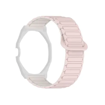 Silikonski pašček, združljiv z AP x Swatch, magnetni I-nosilec 14-21cm White+Pink