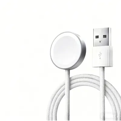 Magnetni USB-A polnilni kabel za Apple Watch, aluminij, pleten, 100cm