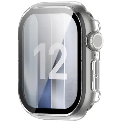 PC etui z kaljenim steklom za Apple Watch Series 12, 2 kosa Transparent