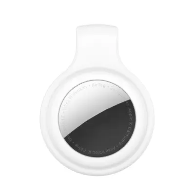 Silikonski ovitek za Apple AirTag 2 s sponko, ergonomska zaščita White