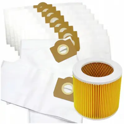 Komplet 10 vrečk + HEPA filter z ABS okvirjem za Karcher WD2/WD3