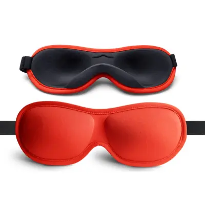 Udobna 3D svilena maska za oči za spanje in počitek brez pritiska Red