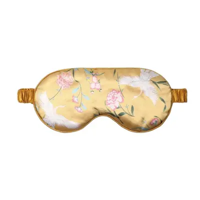 2-delni set satenskih mask iz umetne svile, zlata, za spanje Gold