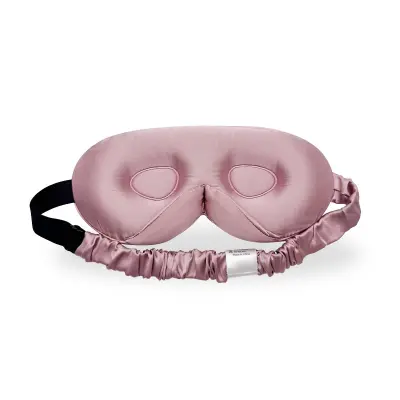 3D spalna maska iz svile z ugreznjenim nosom in trakom Pink