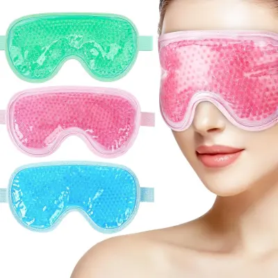 3-delni paket gel mask za oči, vroče/hladne obloge, zatemnitev