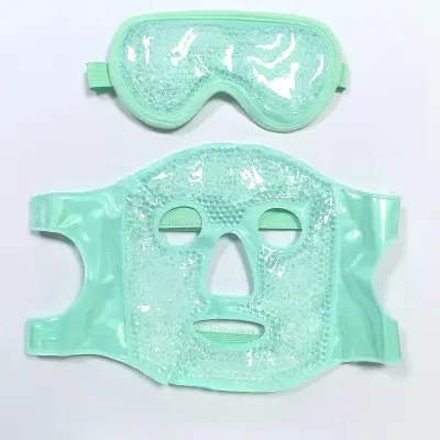Komplet gel-kroglic obrazne in očalne maske za vroče/hlad Green