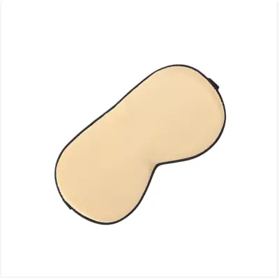 Silk Eye Mask with Black Trim — Adjustable, Smooth Touch, Complete Blackout Champagne