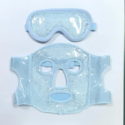 Komplet gel-kroglic obrazne in očalne maske za vroče/hlad Blue