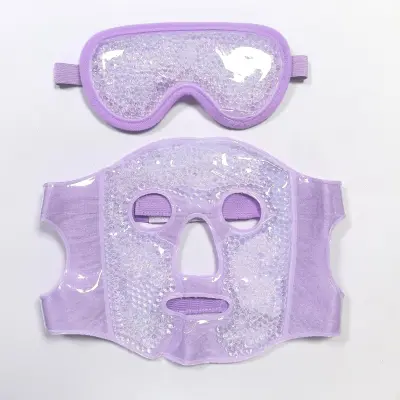 Komplet gel-kroglic obrazne in očalne maske za vroče/hlad Purple