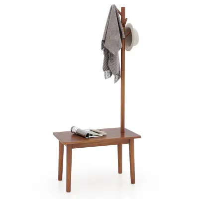 Obesnik za oblačila Klop Stranska mizica 76 x 43 x 168 cm