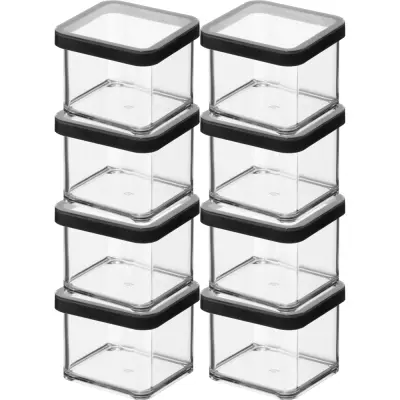 Rotho LOFT Plastični posodi za hrano 8 x 500 ml črni
