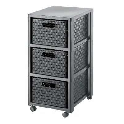 ROTHO Regal velik s 3 predalniki COUNTRY antracit