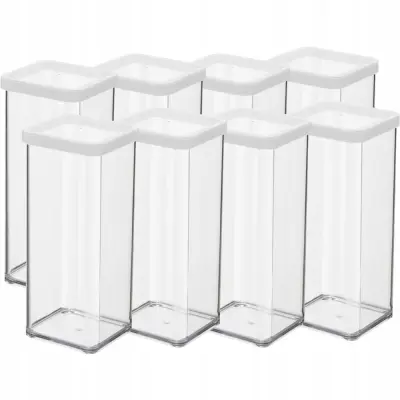 Kvadratna posoda za priboljške 8x1.5L LOFT bela